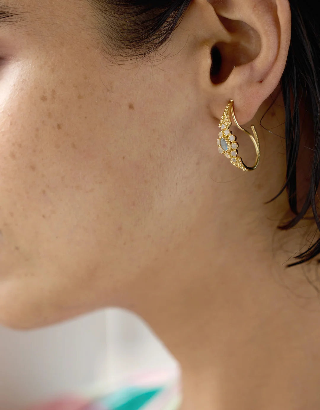 Anne Labradorite and Moonstone Earring