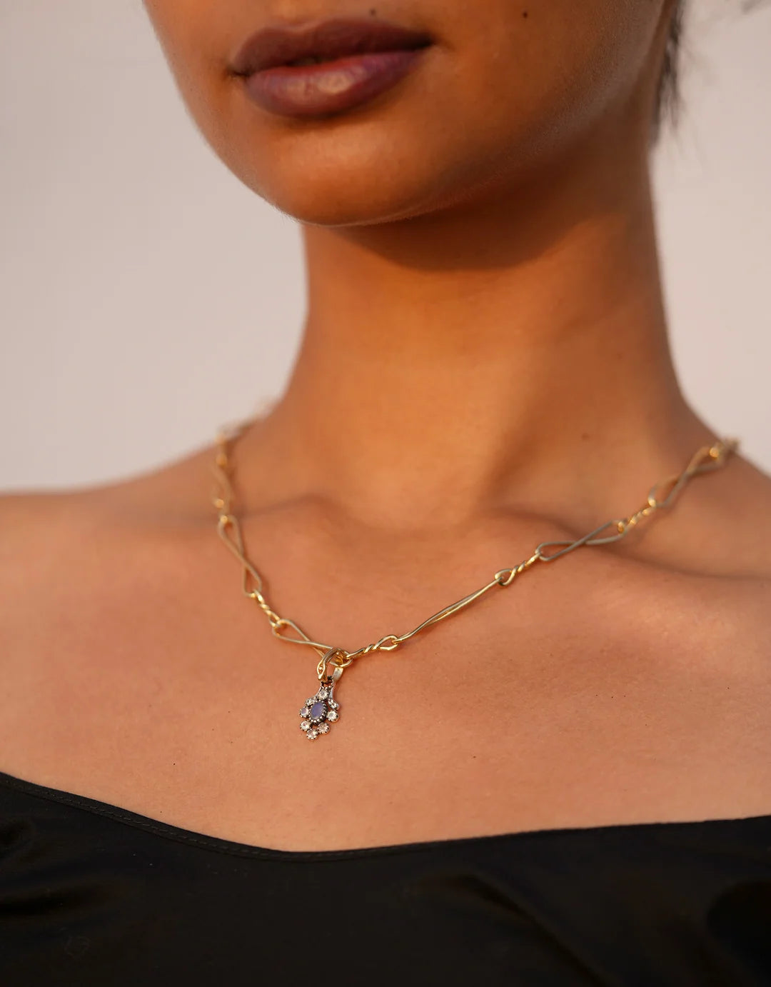 Diana Moonstone & Labradorite Charm