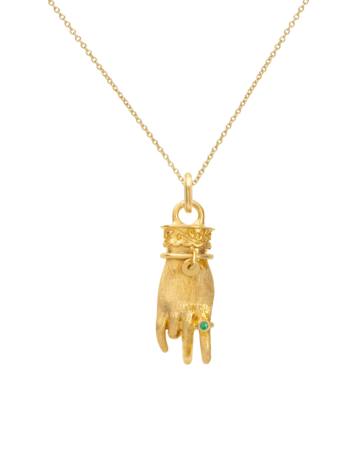 Brushed Mudra Surya Green Charm