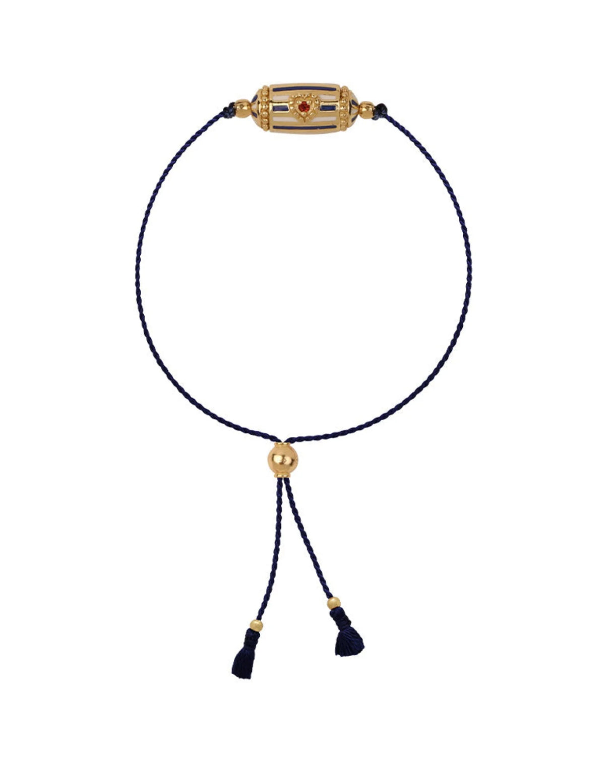 Lola Rakhi Bracelet in Enamel and Blue Thread