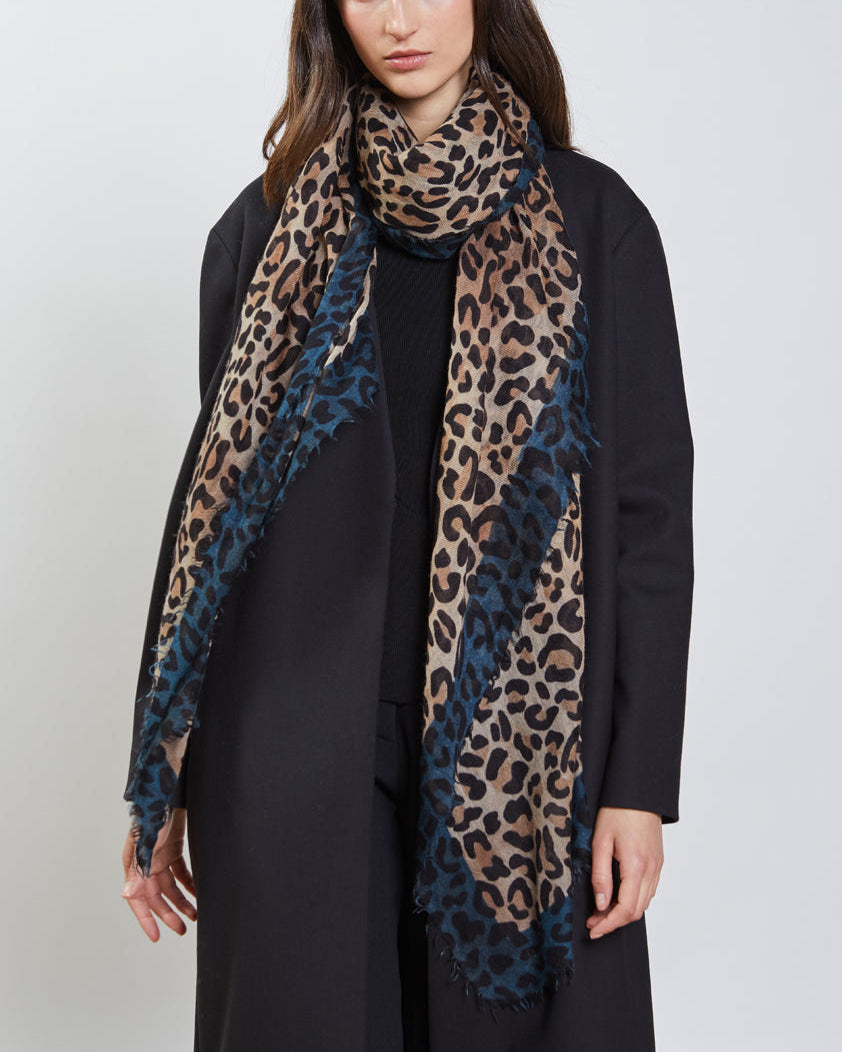 Maila Leopard Print Scarf