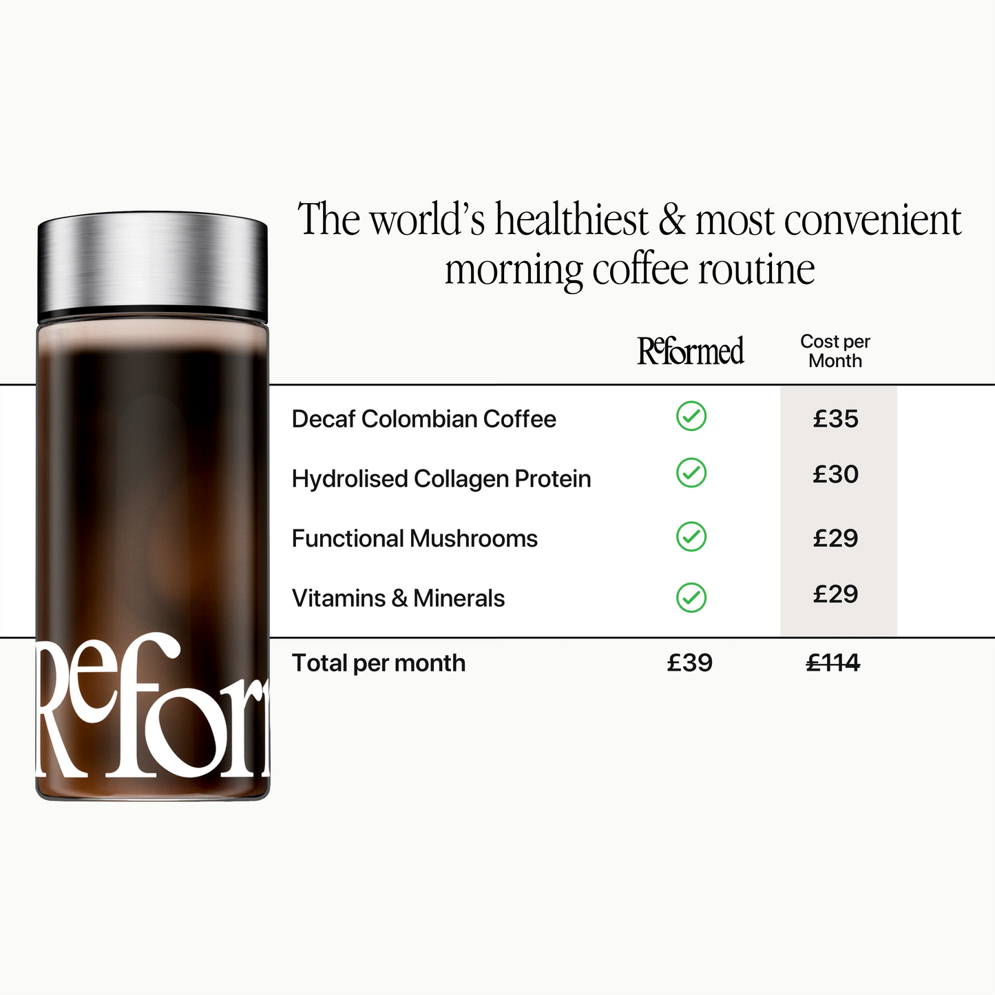 Decaf Black Coffee with Collagen