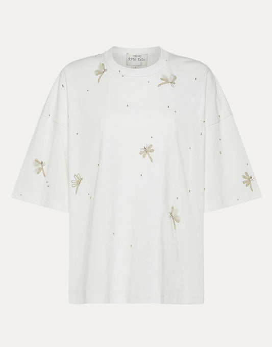 Carousel des Sylphes Embroidered T‑Shirt White