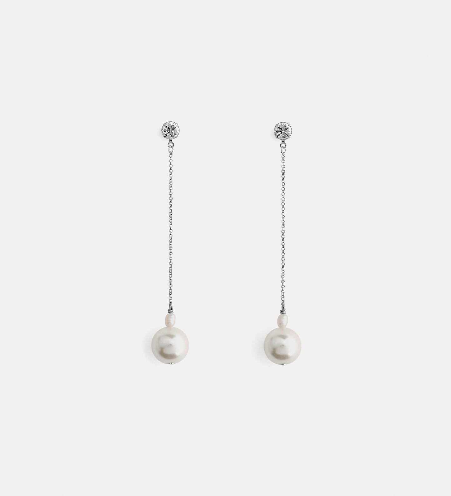 Dangling Pearl & Crystal Earrings