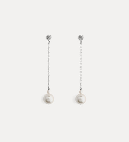 Dangling Pearl & Crystal Earrings