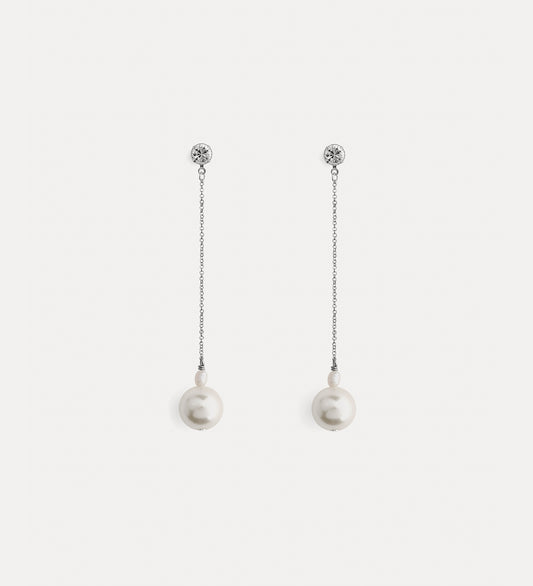 Dangling Pearl & Crystal Earrings