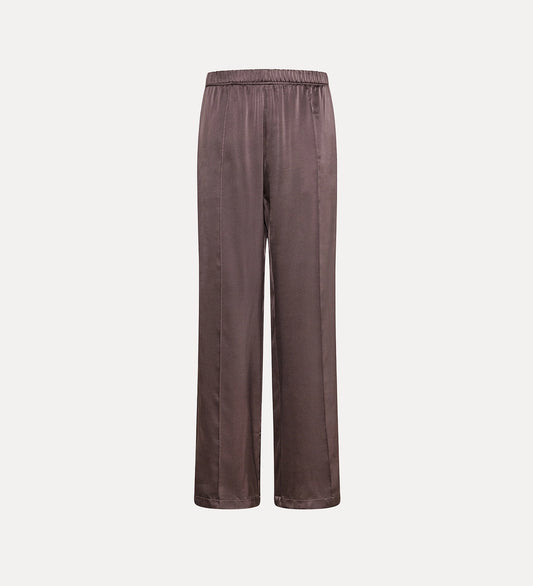 Loose–fitting Jogging Pants in Silk Satin