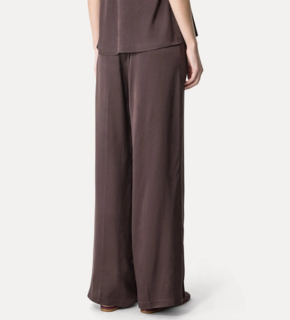 Loose–fitting Jogging Pants in Silk Satin