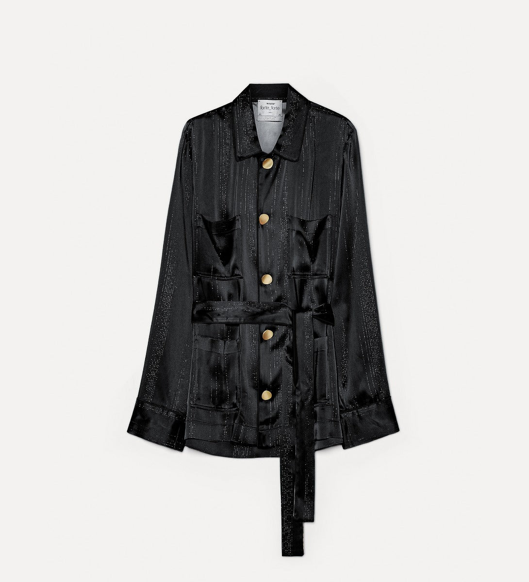 Silver Pinstripe Satin Pyjama Jacket Notte
