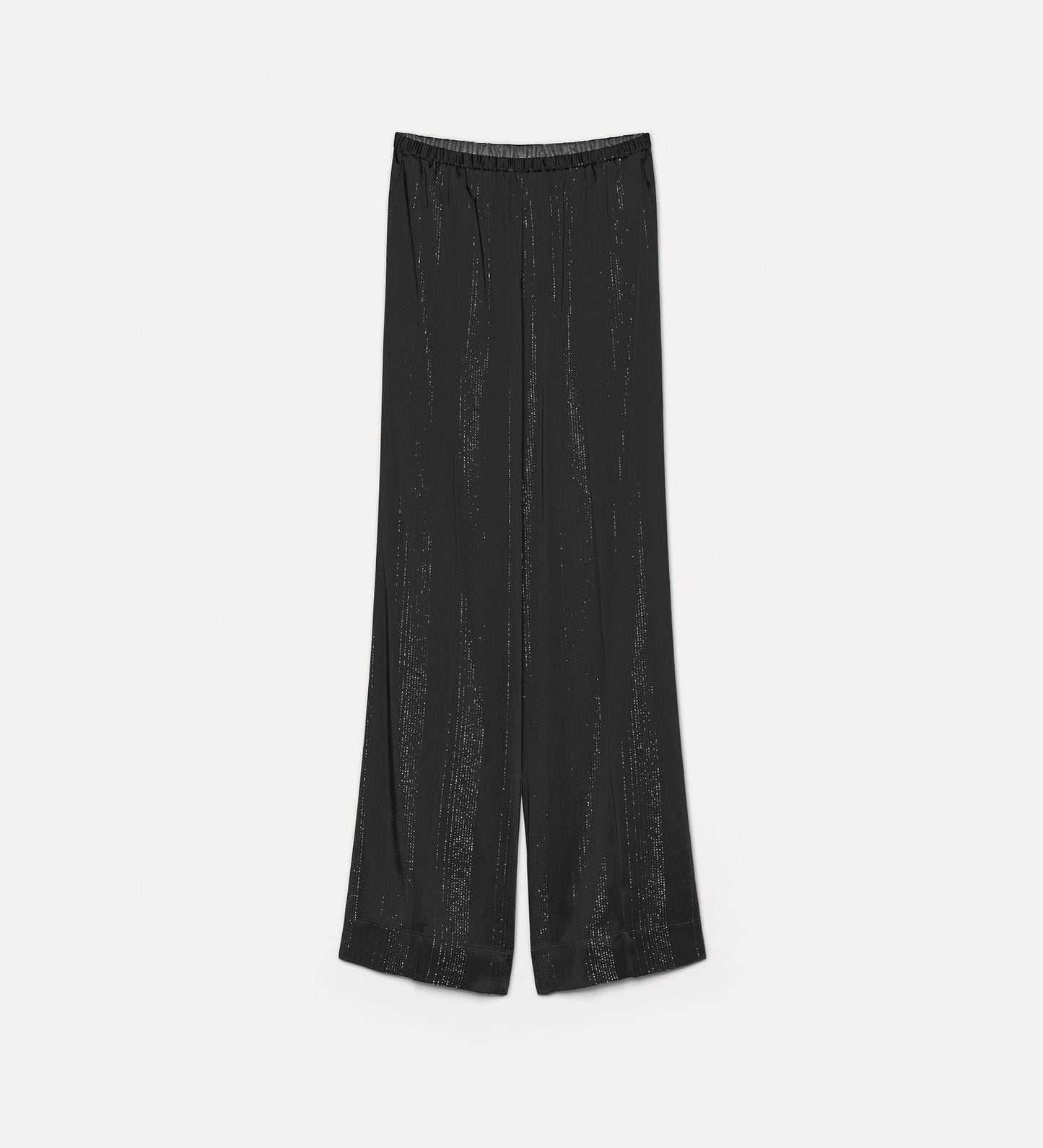 Silver Pinstripe Satin Trousers Notte