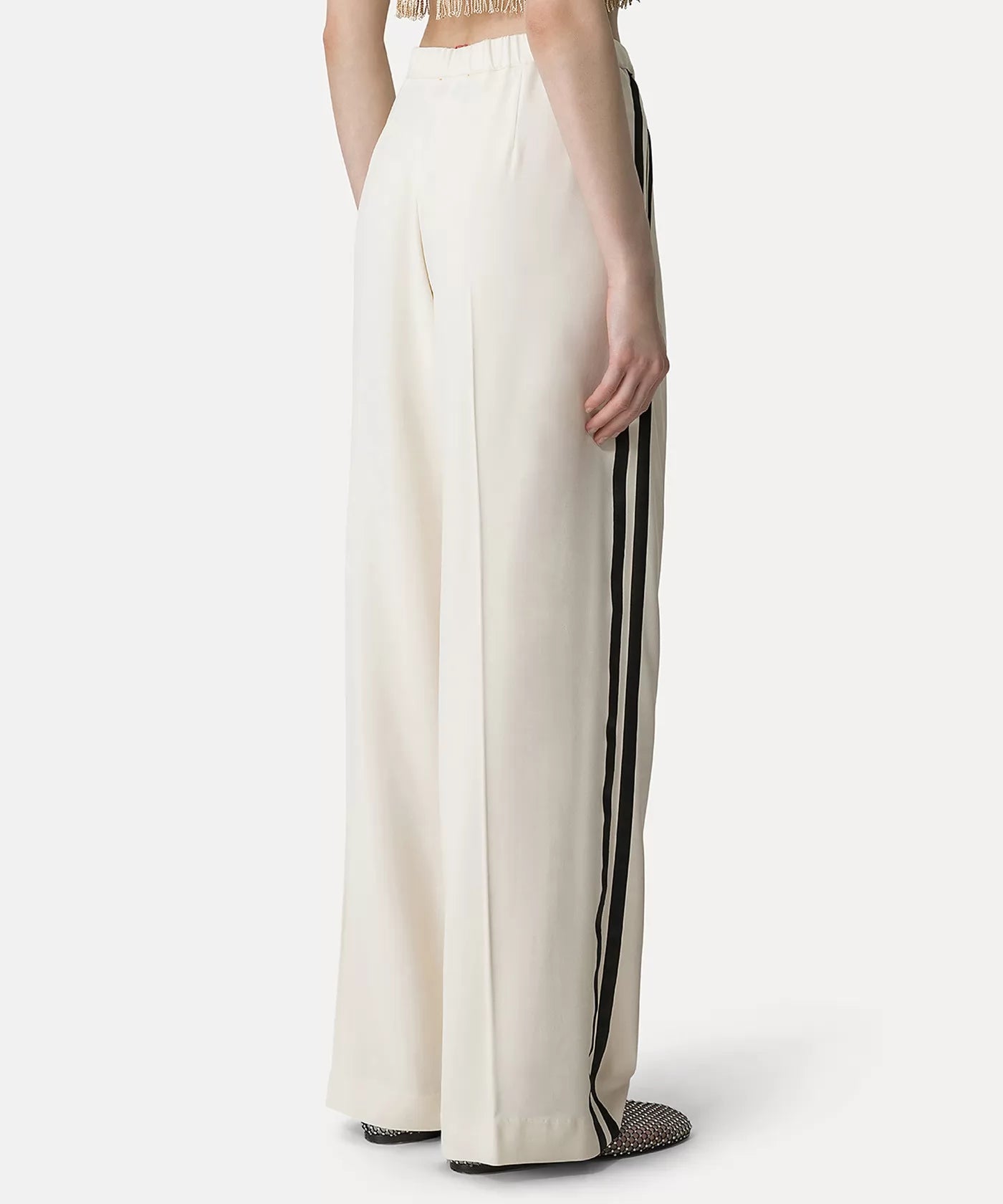 Pleated Pants in Stretch Crêpe Cady - Rice