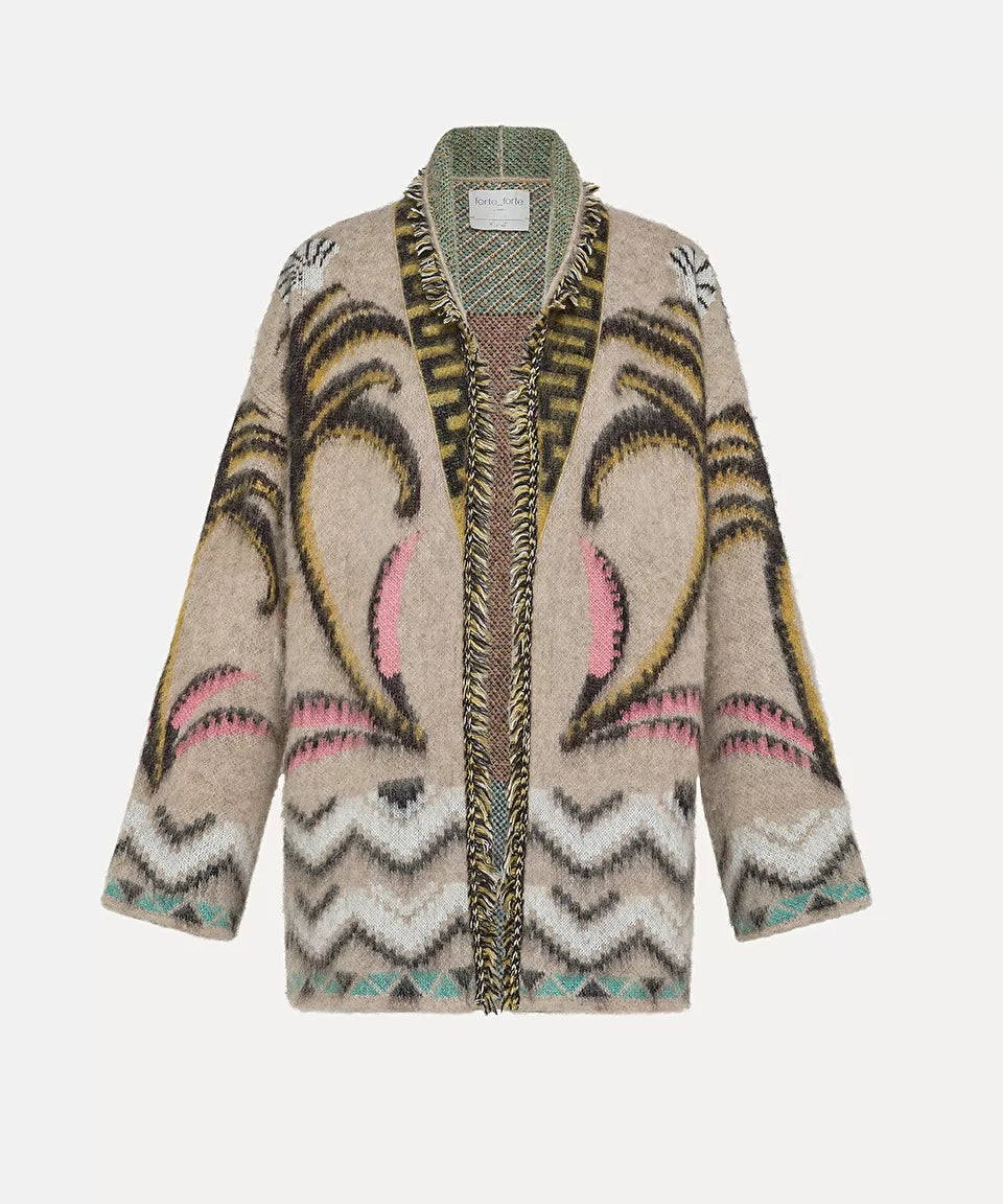 “The Sacred Forest” Jacquard Cardigan Oro