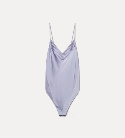 Silk Satin Bodysuit Lilac