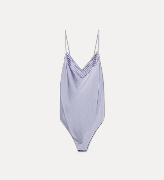 Silk Satin Bodysuit Lilac