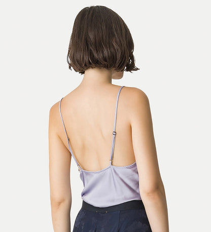 Silk Satin Bodysuit Lilac