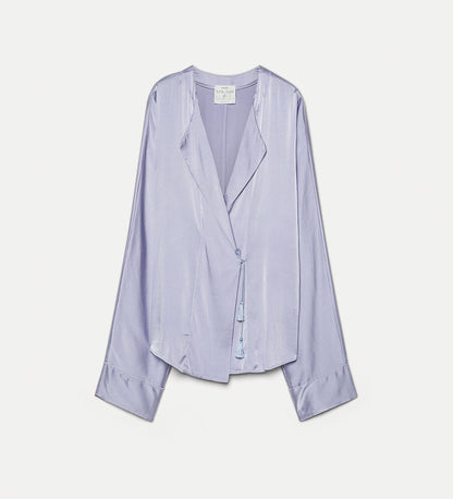 Wrap Silk Shirt Lilac