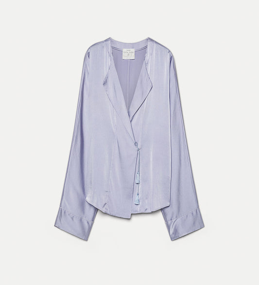 Wrap Silk Shirt Lilac