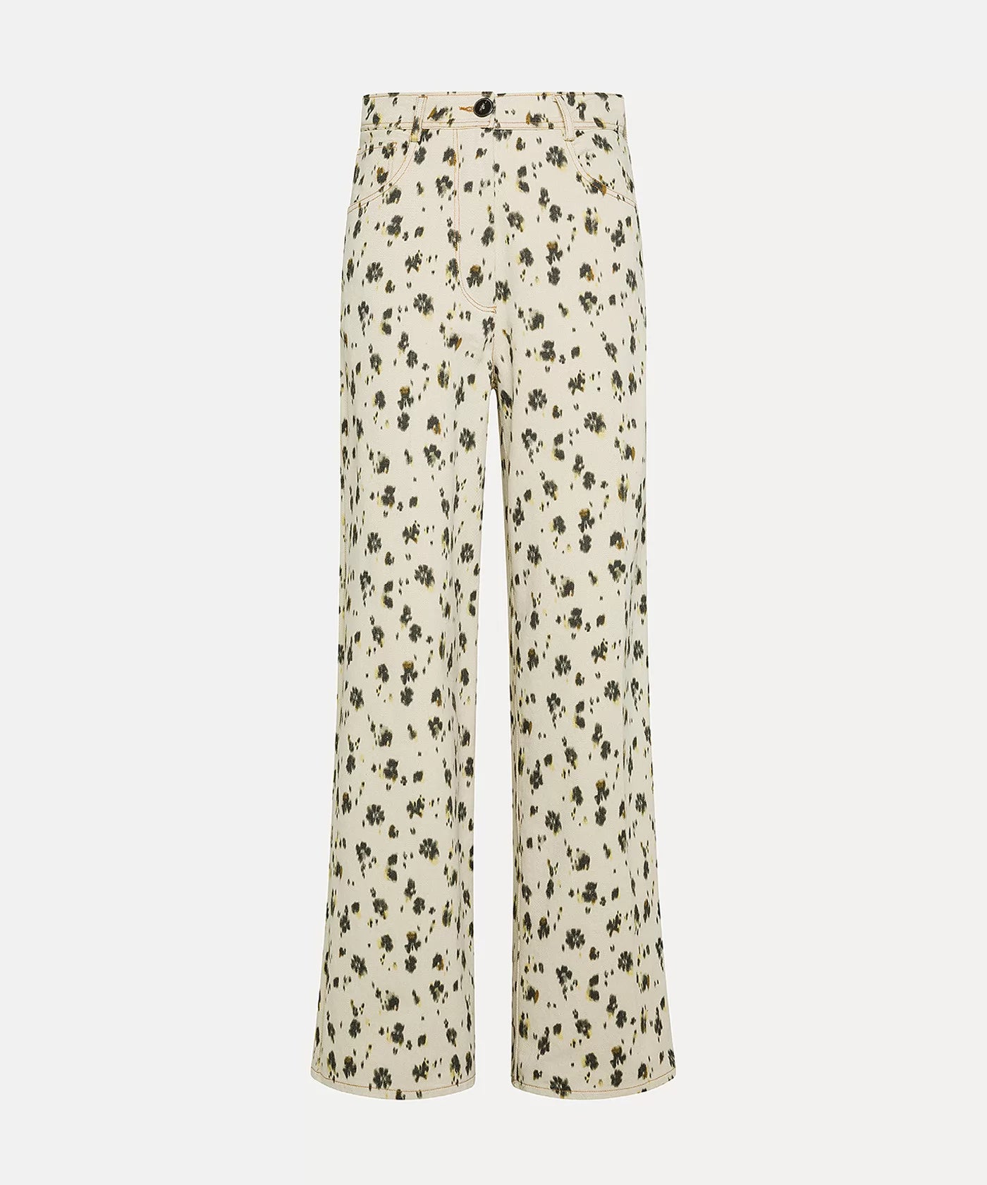 "Les Fleurs Camou" Wide Leg Jeans