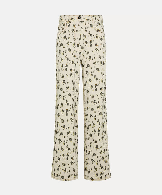 "Les Fleurs Camou" Wide Leg Jeans