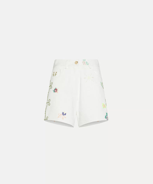 Embroidered Eden Shorts - Paradise