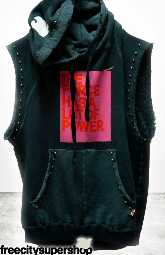 Wonderland Superyumm Home/stud Cutoff Hoodie - Greenplant Powder