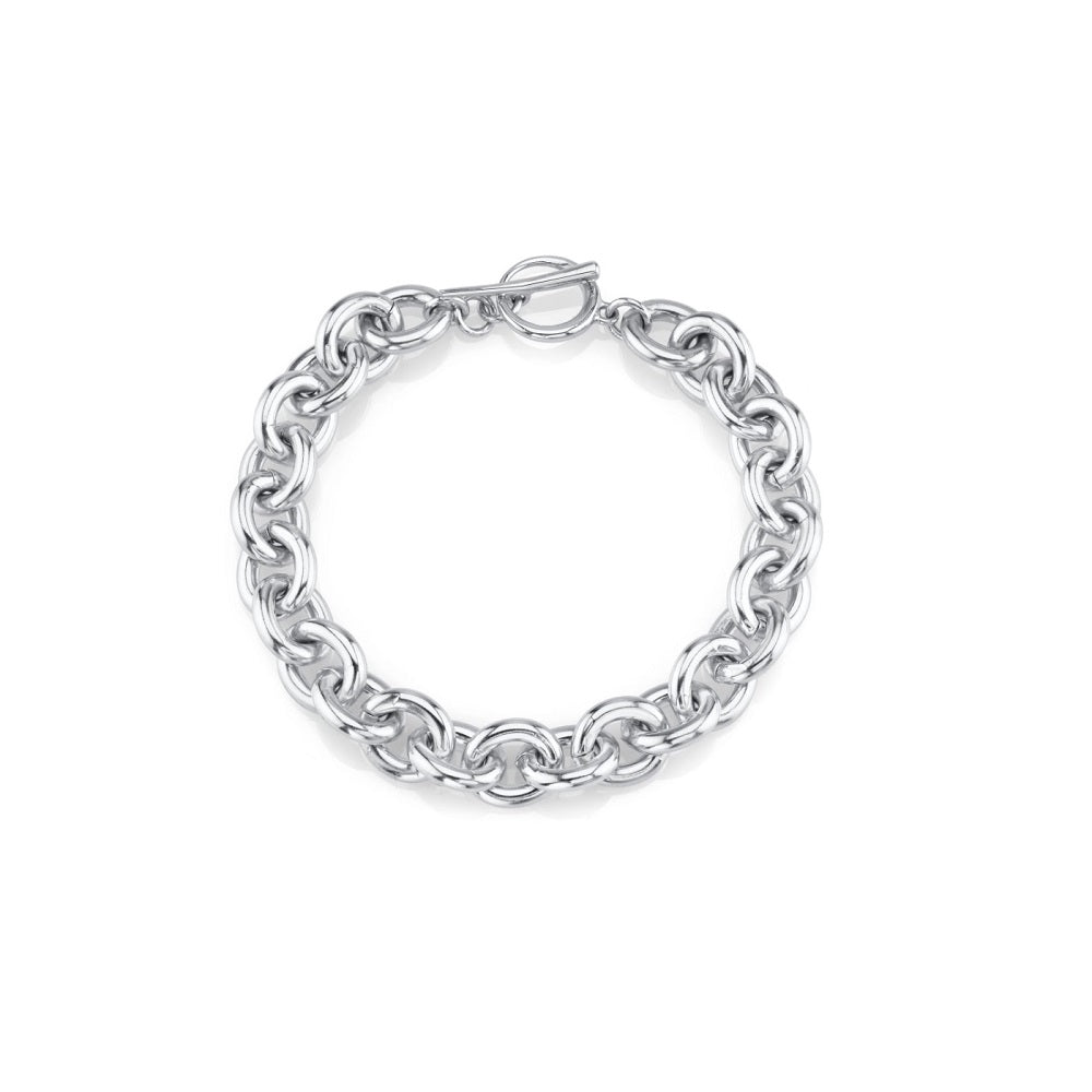 White Gold Plated Chain Bracelet