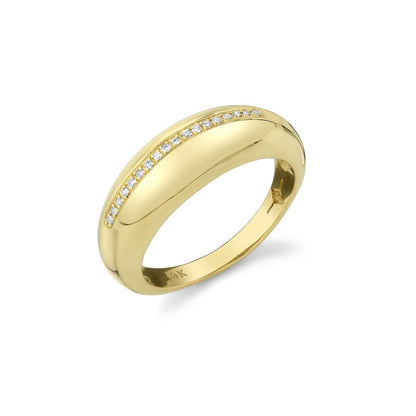 Small Balloon Ring with Pavé White Diamonds