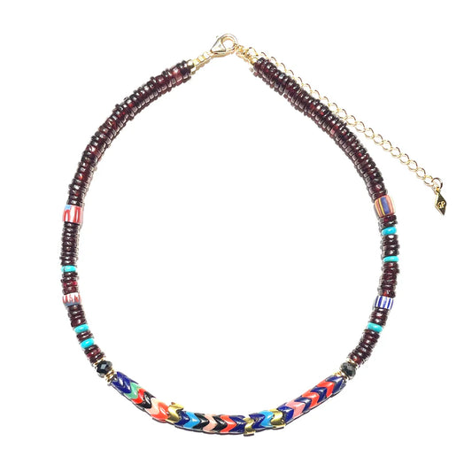 Snake Necklace Garnet