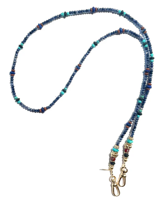 Hooky Long Necklace Sapphire