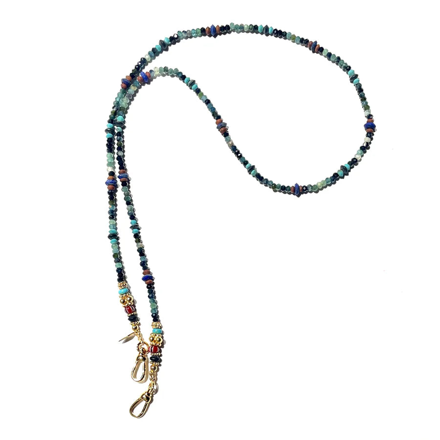 Hooky Long Necklace Sapphire