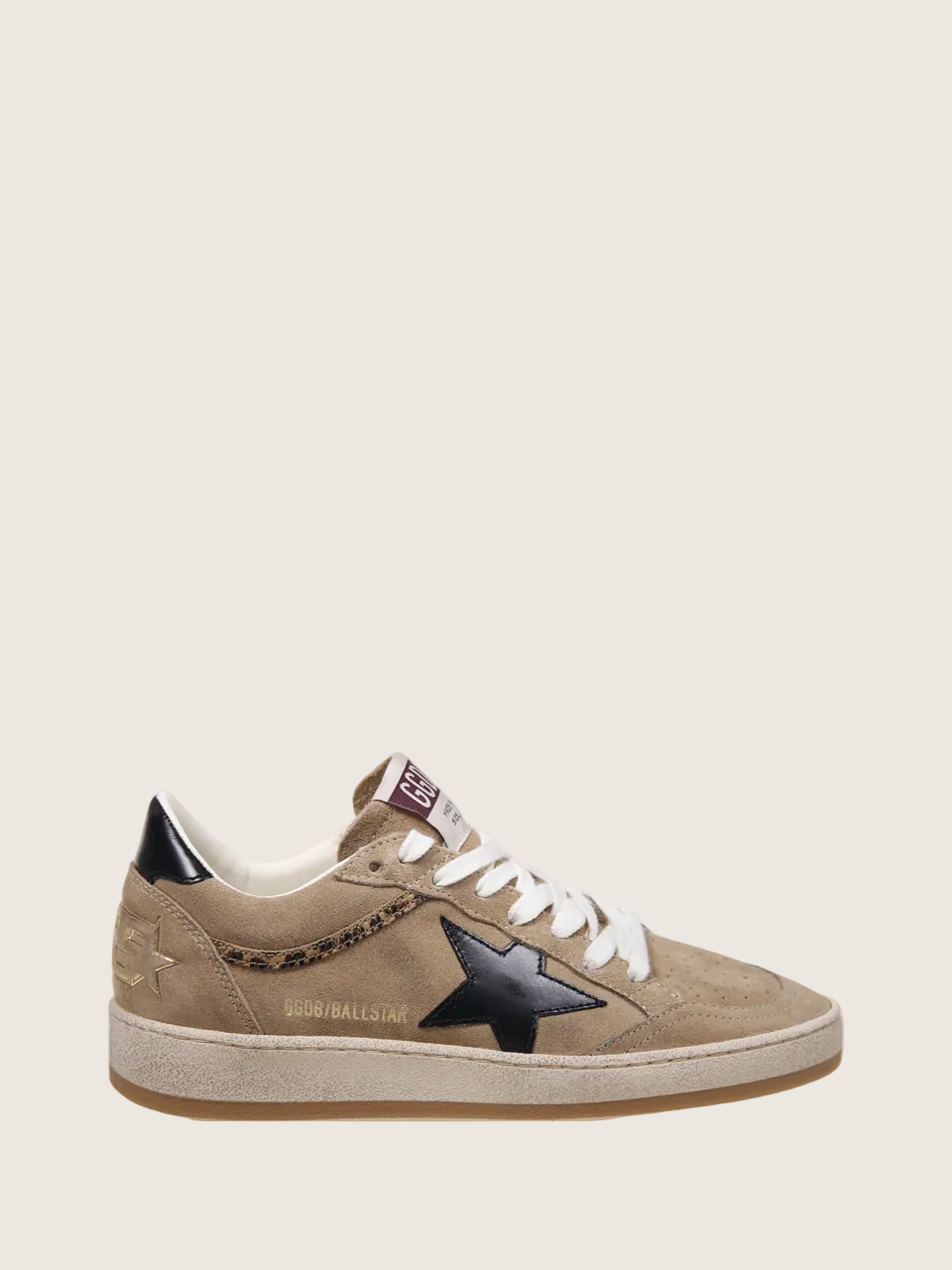 Ball Star Suede Upper Toe Sneakers Beige/Black