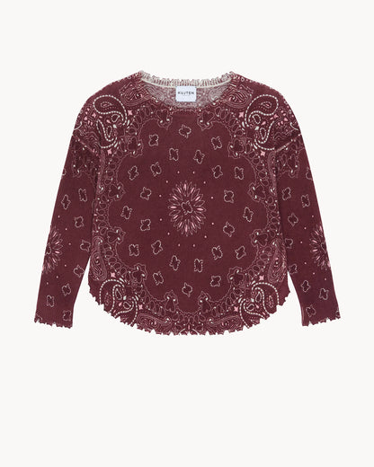 Mela Bandana Bicolor Sweater Burgundy