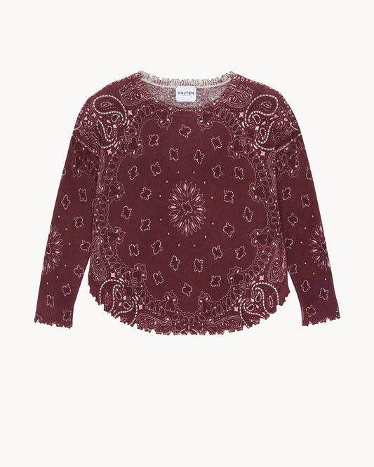 Mela Bandana Bicolor Sweater Burgundy