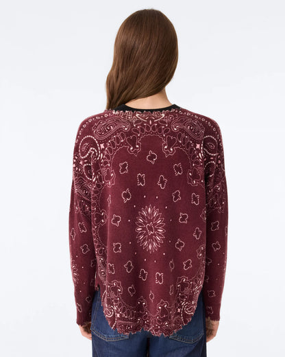 Mela Bandana Bicolor Sweater Burgundy