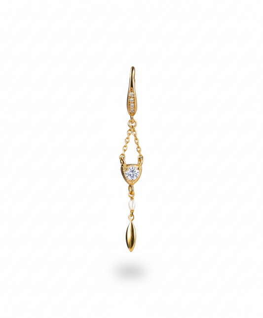Heritage Earring Silver White Pearl