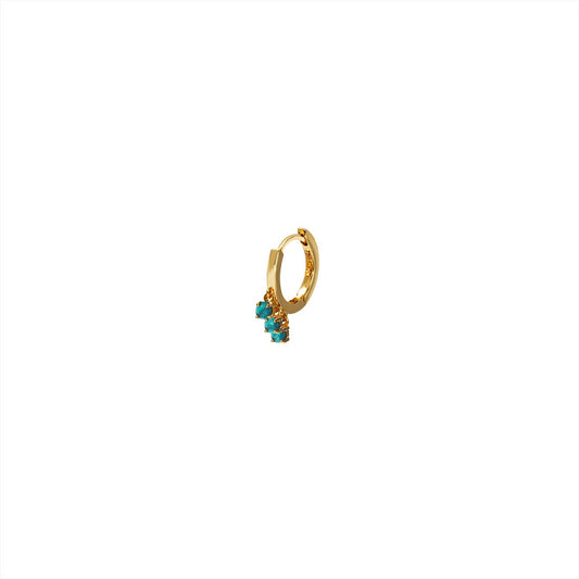 3 Turquoise Hinged Hoop Single Earring