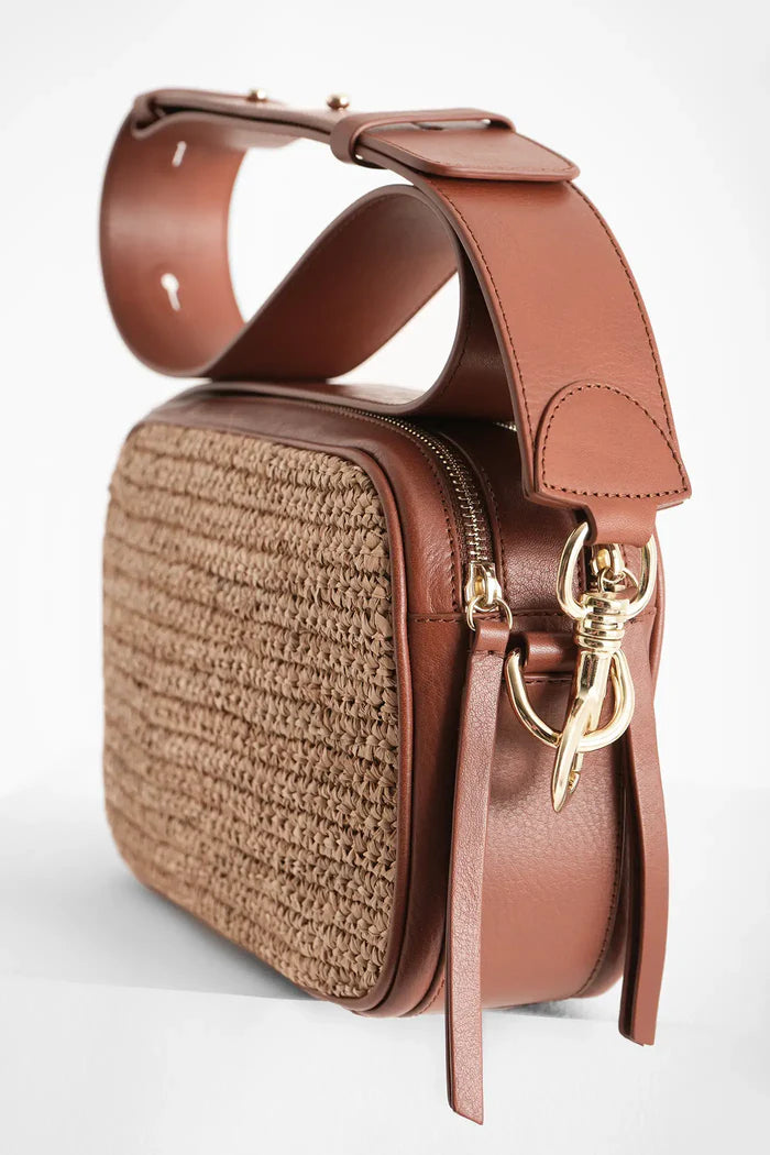 Alefa Raffia Camera Bag