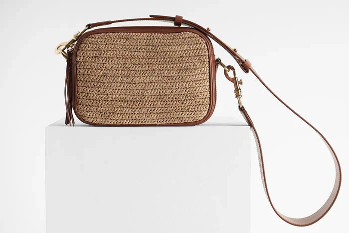 Alefa Raffia Camera Bag