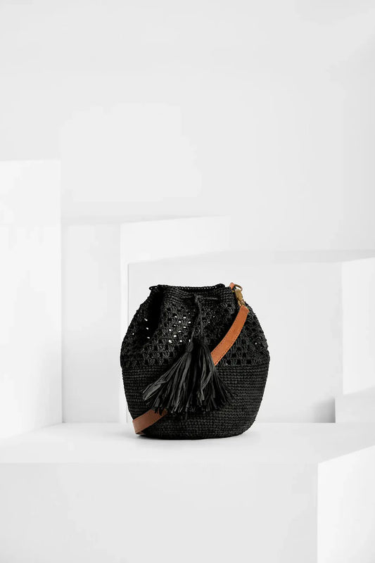 Haingo Raffia Bag Black