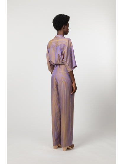 Bath Cotton and Silk jacquard Pants Purple