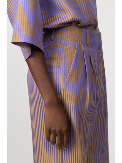 Bath Cotton and Silk jacquard Pants Purple