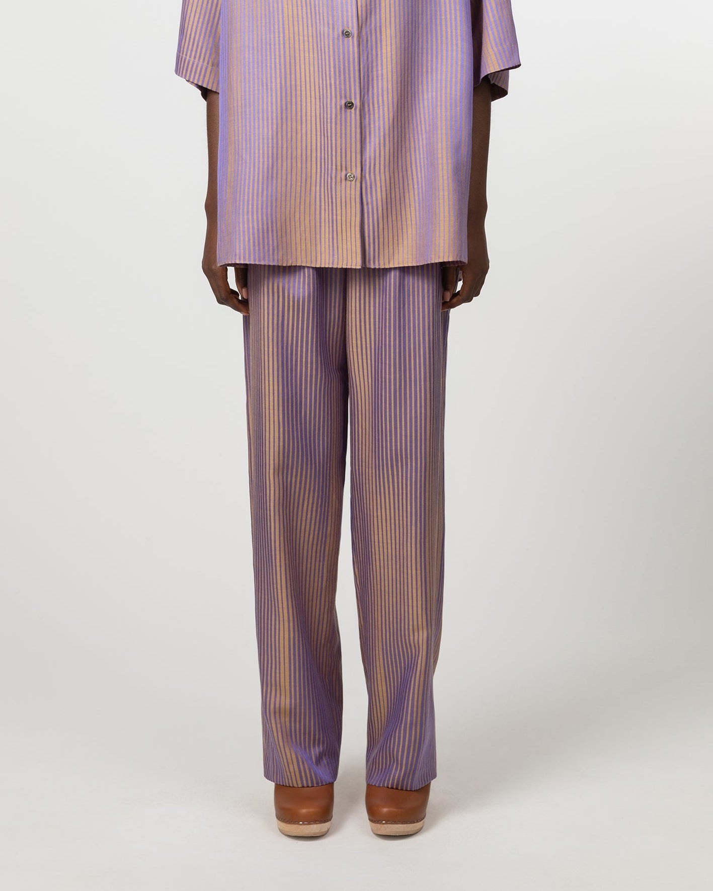 Bath Cotton and Silk jacquard Pants Purple