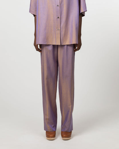 Bath Cotton and Silk jacquard Pants Purple