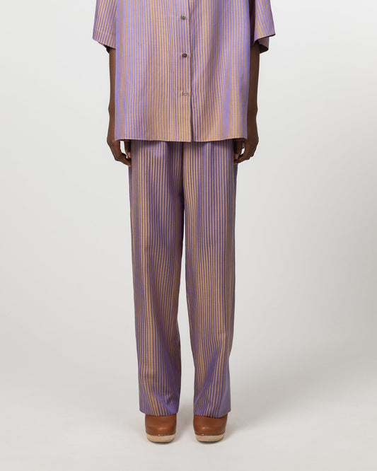 Bath Cotton and Silk jacquard Pants Purple