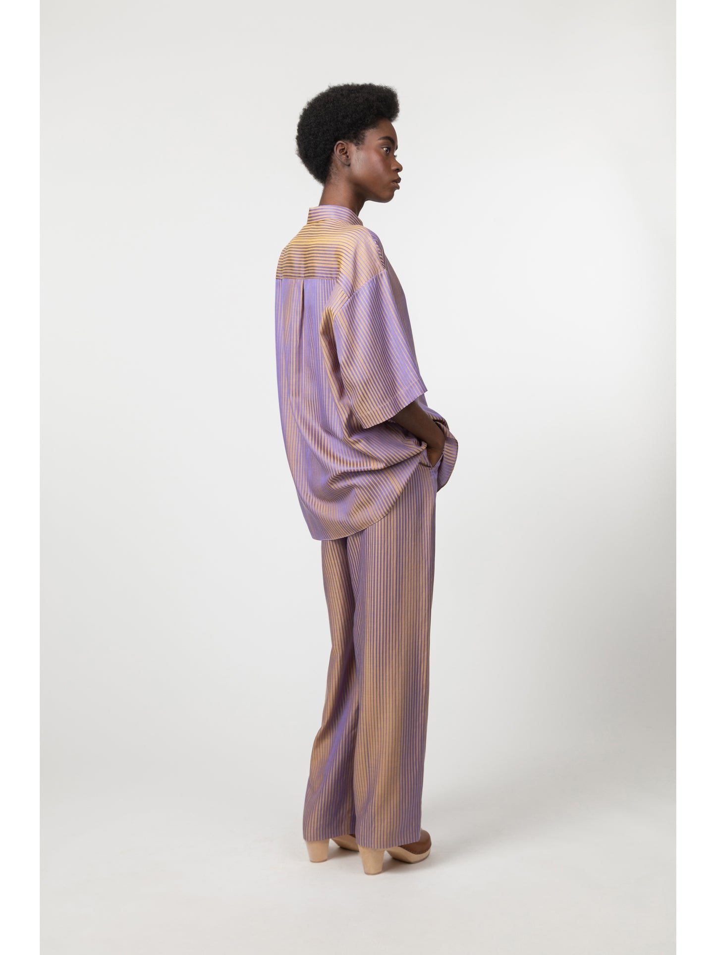 Bath Cotton and Silk jacquard Pants Purple