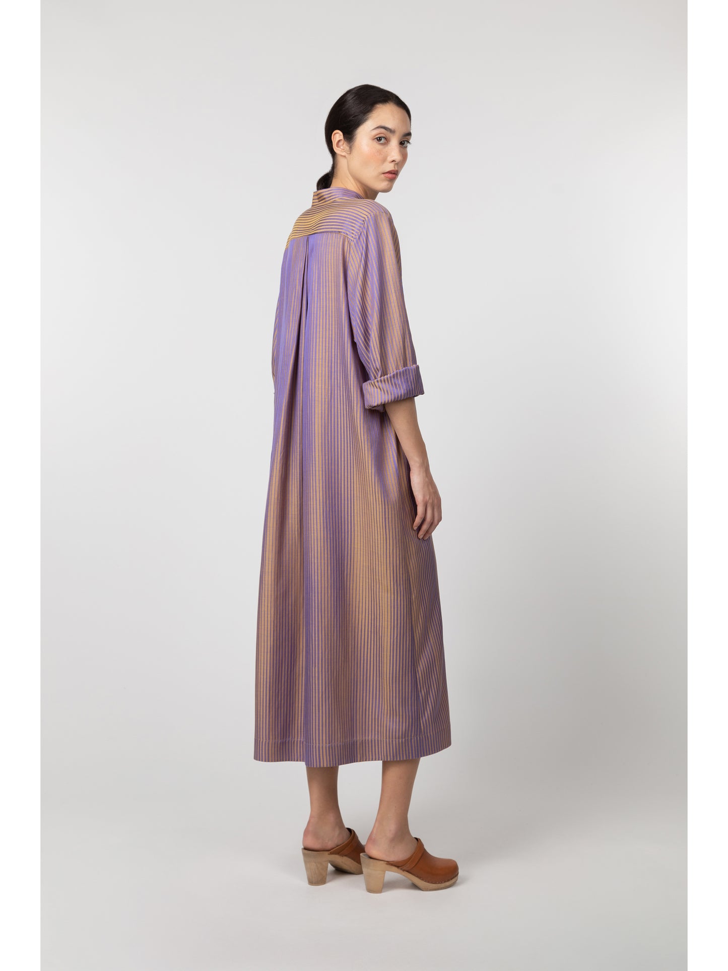 Birmingham Cotton Silk Jacquard Dress Purple