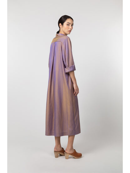 Birmingham Cotton Silk Jacquard Dress Purple