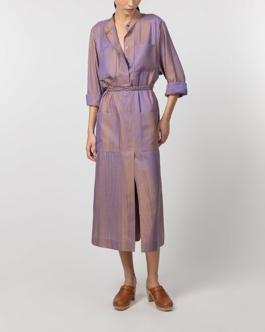 Birmingham Cotton Silk Jacquard Dress Purple