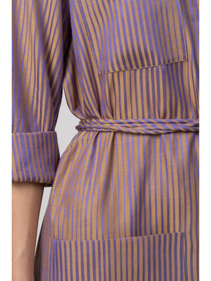 Birmingham Cotton Silk Jacquard Dress Purple