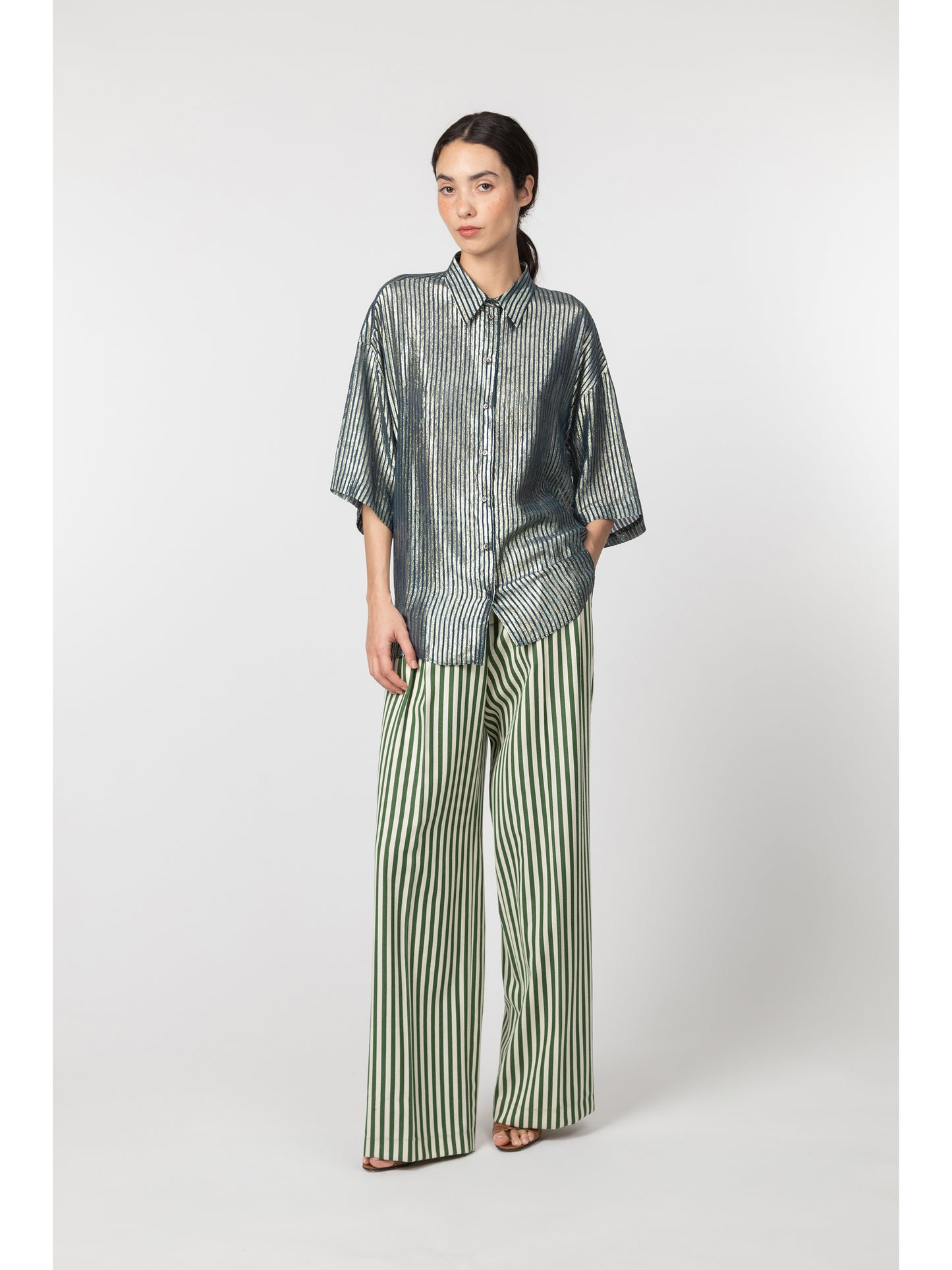 Leeds Striped Shirt Navy Gold